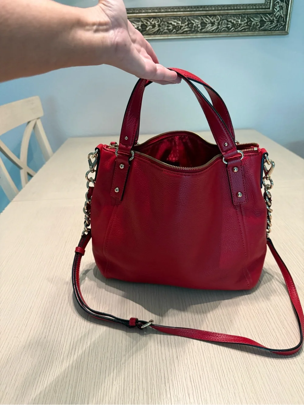 kate spade Red Leather Top-Handle Crossbody Satchel